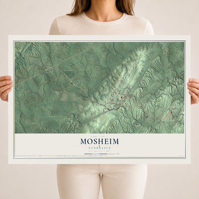 Map of Mosheim, Tennessee, 18 x 24 inch unframed archival matte print