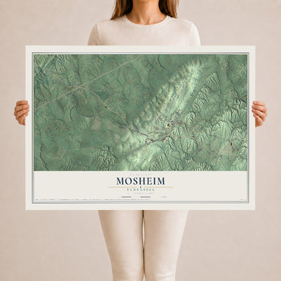 Map of Mosheim, Tennessee, 24 x 36 inch unframed archival matte print