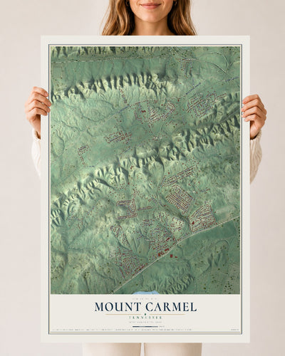 Map of Mount Carmel, Tennessee, 24 x 36 inch unframed archival matte print