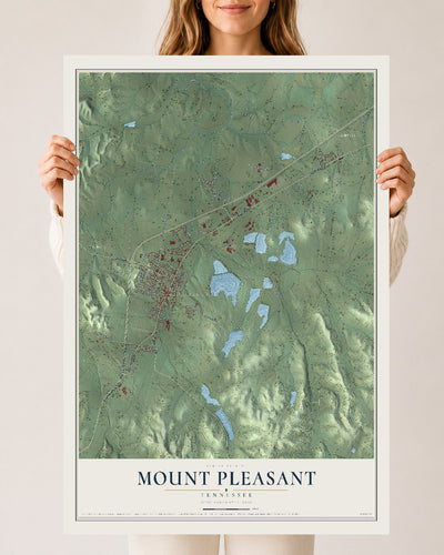 Map of Mount Pleasant, Tennessee, 24 x 36 inch unframed archival matte print