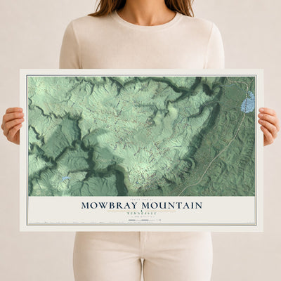 Map of Mowbray Mountain, Tennessee, 12 x 18 inch unframed archival matte print