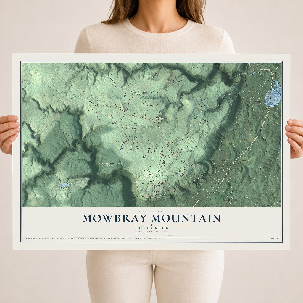 Map of Mowbray Mountain, Tennessee, 18 x 24 inch unframed archival matte print