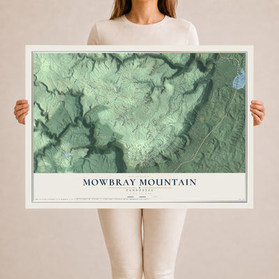 Map of Mowbray Mountain, Tennessee, 24 x 36 inch unframed archival matte print