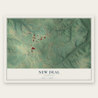 New Deal, Tennessee map print, the full design