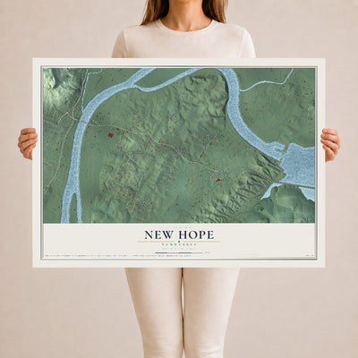 Map of New Hope, Tennessee, 24 x 36 inch unframed archival matte print