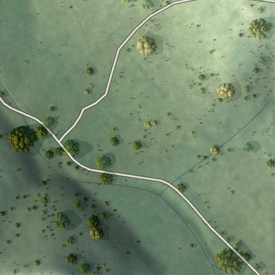 Second close-up of the map of Normandy, Tennessee print showing more streets and buildings