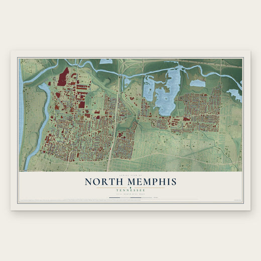 North Memphis, Tennessee map print, the full design