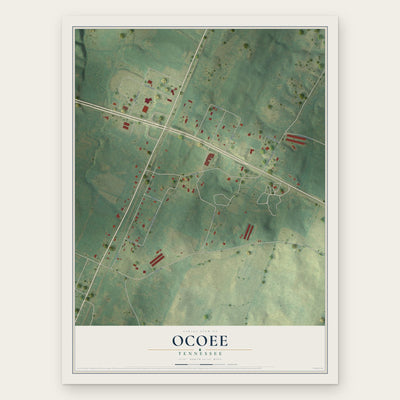 Ocoee, Tennessee map print, the full design