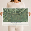 Map of Oliver Springs, Tennessee, 12 x 18 inch unframed archival matte print