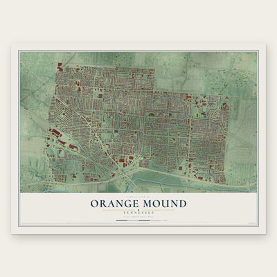 Orange Mound, Tennessee map print, the full design