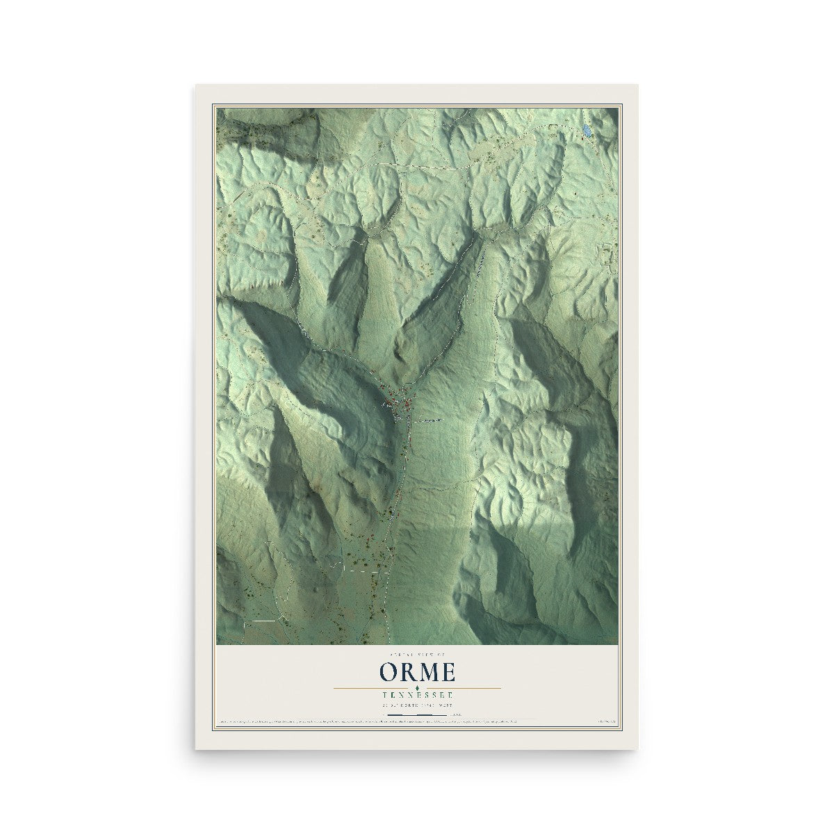 Map of Orme, Tennessee, 12 x 18 inch unframed archival matte print