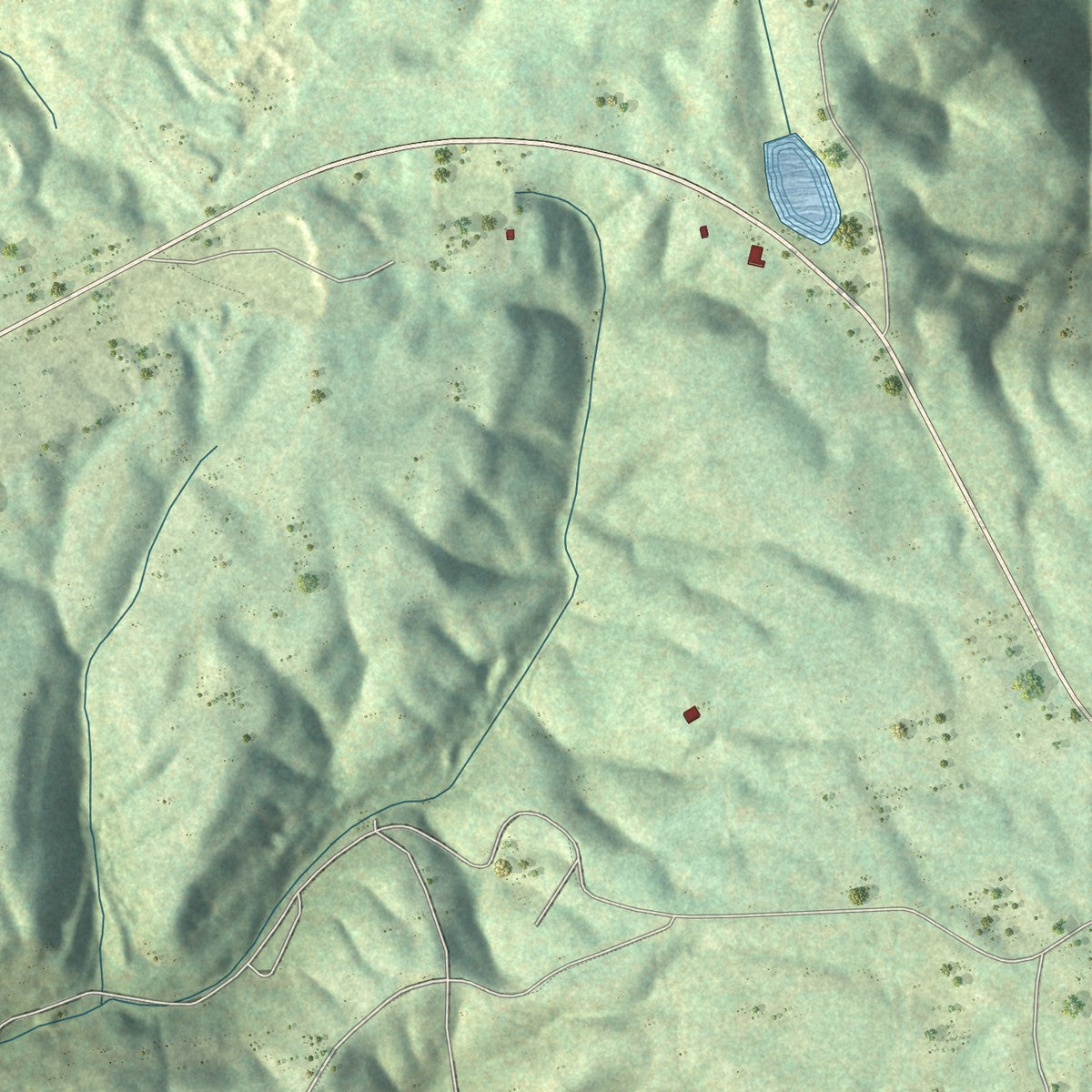 Close-up of the map of Orme, Tennessee print showing street and building detail