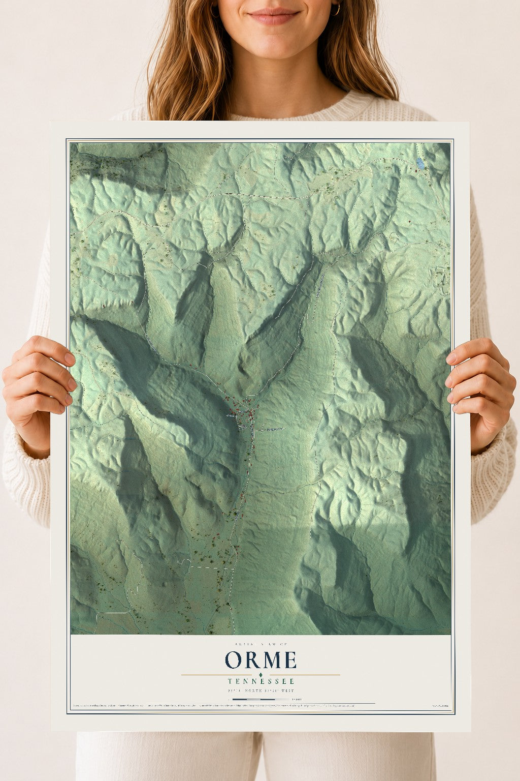 Map of Orme, Tennessee, 18 x 24 inch unframed archival matte print