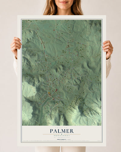 Map of Palmer, Tennessee, 24 x 36 inch unframed archival matte print