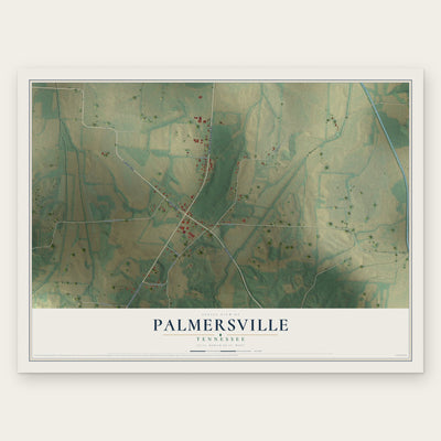 Palmersville, Tennessee map print, the full design