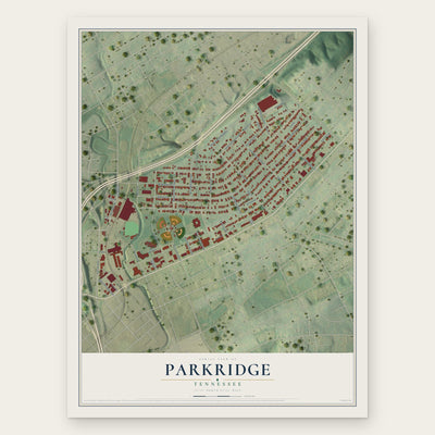 Parkridge, Tennessee map print, the full design