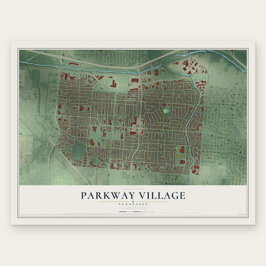 Parkway Village, Tennessee map print, the full design