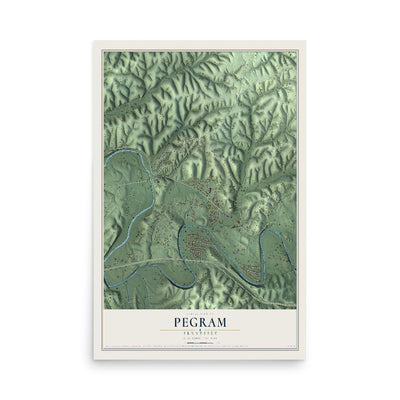 Map of Pegram, Tennessee, 12 x 18 inch unframed archival matte print