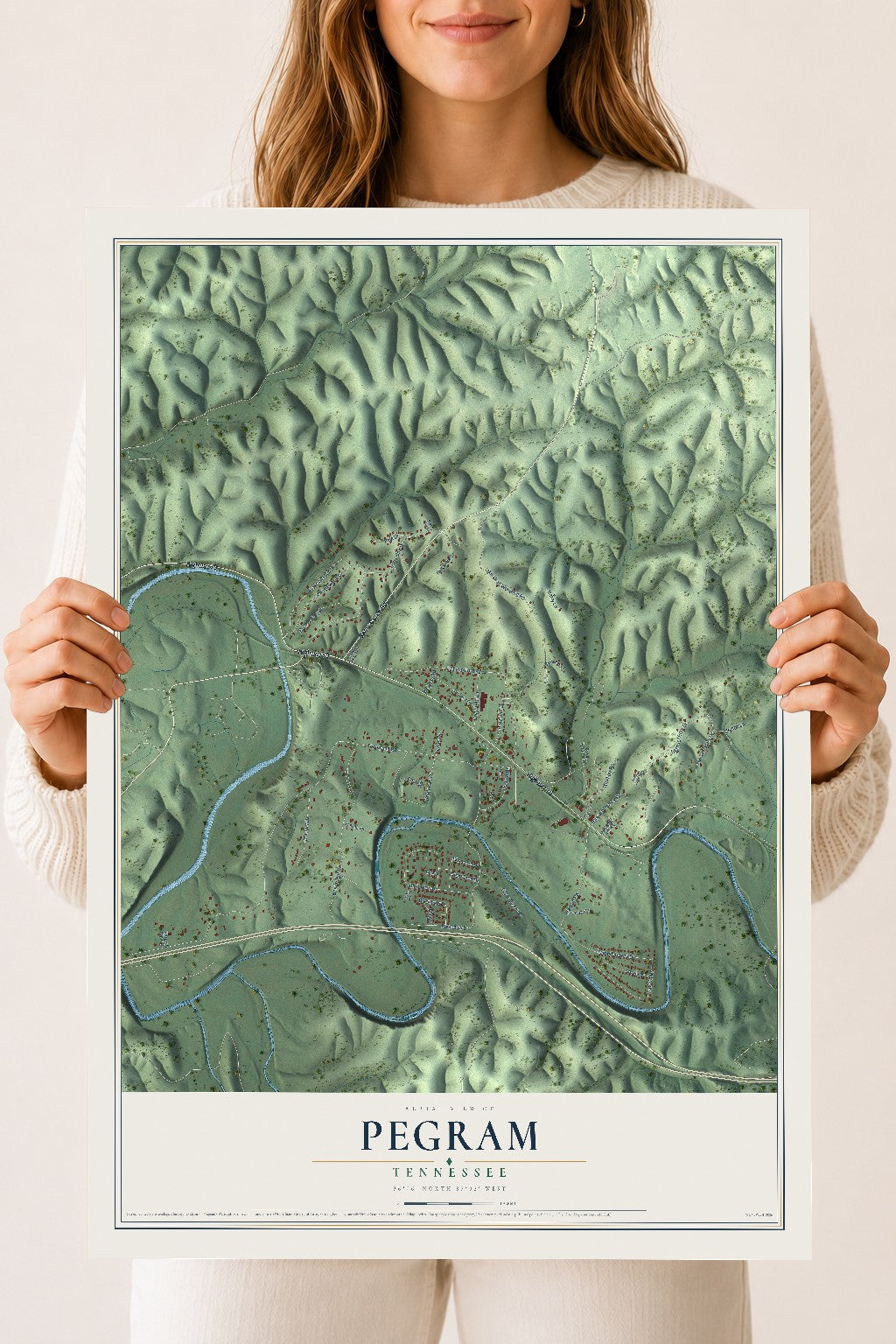 Map of Pegram, Tennessee, 18 x 24 inch unframed archival matte print