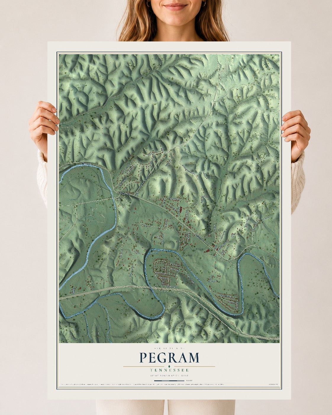 Map of Pegram, Tennessee, 24 x 36 inch unframed archival matte print