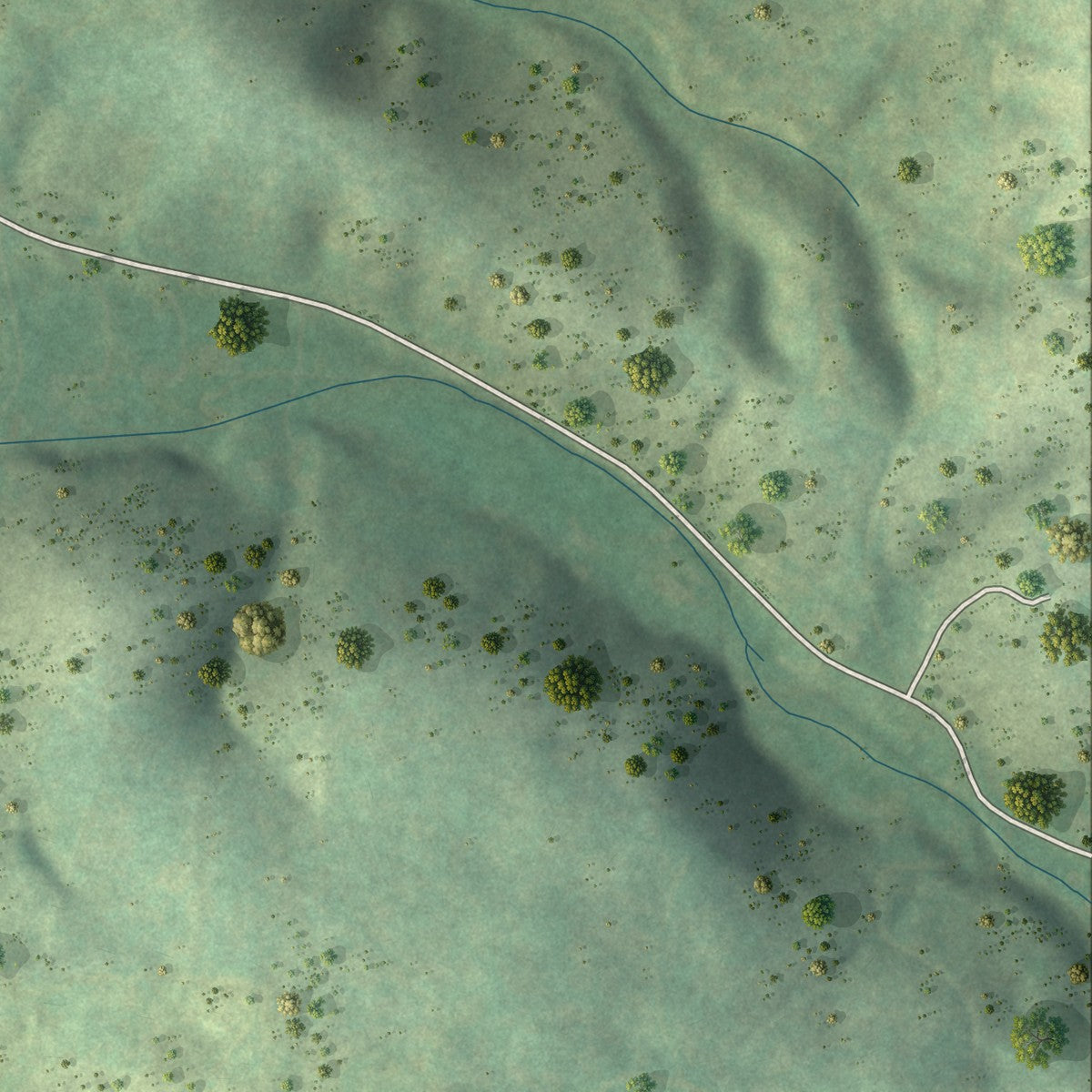 Second close-up of the map of Philadelphia, Tennessee print showing more streets and buildings