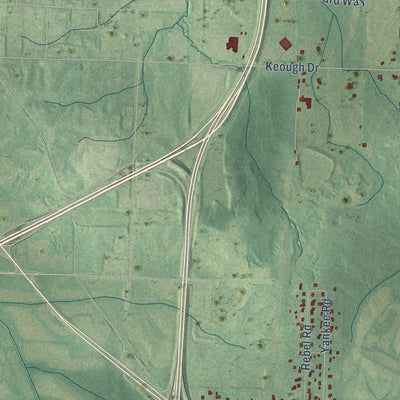 Second close-up of the map of Piperton, Tennessee print showing more streets and buildings