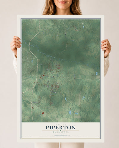 Map of Piperton, Tennessee, 24 x 36 inch unframed archival matte print