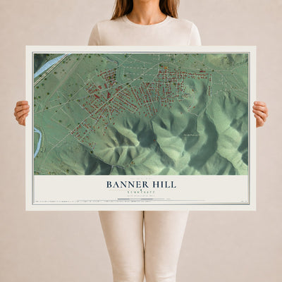 Map of Banner Hill, Tennessee, 24 x 36 inch unframed archival matte print