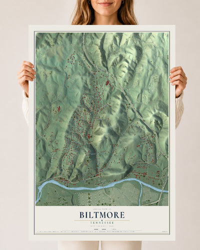 Map of Biltmore, Tennessee, 24 x 36 inch unframed archival matte print