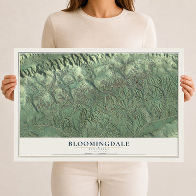 Map of Bloomingdale, Tennessee, 12 x 18 inch unframed archival matte print