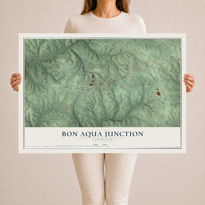 Map of Bon Aqua Junction, Tennessee, 24 x 36 inch unframed archival matte print