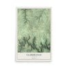 Map of Clarkrange, Tennessee, 12 x 18 inch unframed archival matte print