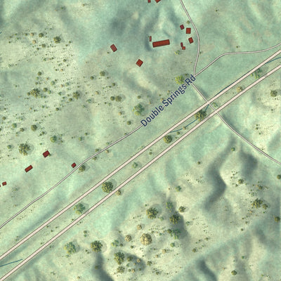Second close-up of the map of Fall Branch, Tennessee print showing more streets and buildings