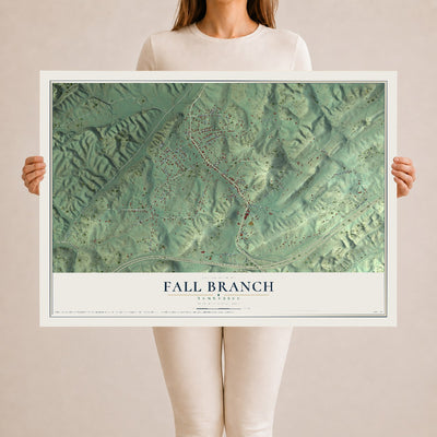 Map of Fall Branch, Tennessee, 24 x 36 inch unframed archival matte print