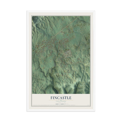 Map of Fincastle, Tennessee, 12 x 18 inch print in a white wood frame