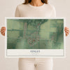 Map of Finley, Tennessee, 12 x 18 inch unframed archival matte print