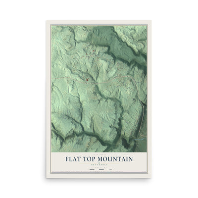 Map of Flat Top Mountain, Tennessee, 12 x 18 inch unframed archival matte print