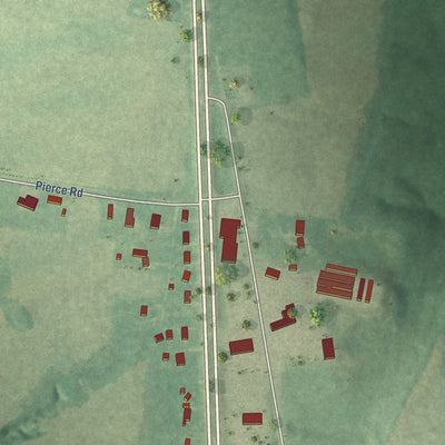 Second close-up of the map of Fowlkes, Tennessee print showing more streets and buildings