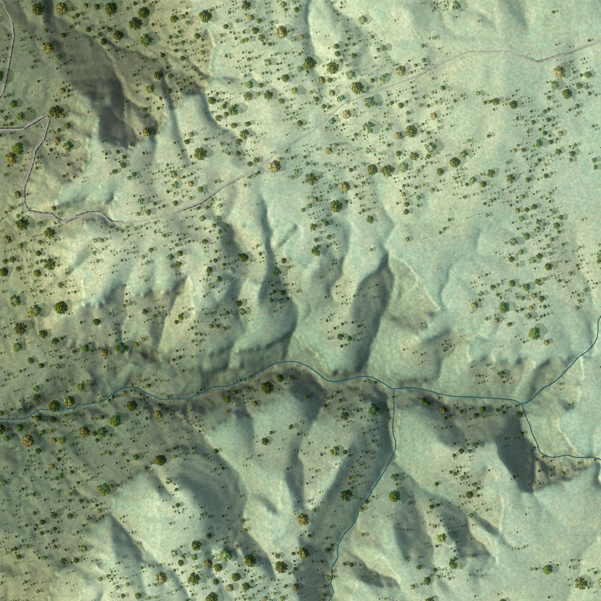 Second close-up of the map of Grimsley, Tennessee print showing more streets and buildings