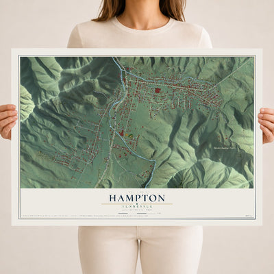 Map of Hampton, Tennessee, 18 x 24 inch unframed archival matte print