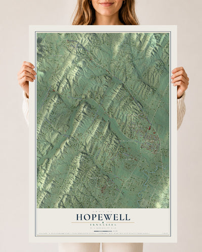Map of Hopewell, Tennessee, 24 x 36 inch unframed archival matte print