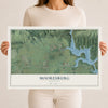 Map of Mooresburg, Tennessee, 12 x 18 inch unframed archival matte print