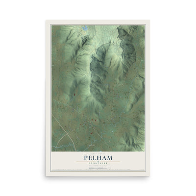 Map of Pelham, Tennessee, 12 x 18 inch unframed archival matte print