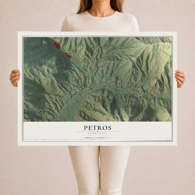 Map of Petros, Tennessee, 24 x 36 inch unframed archival matte print