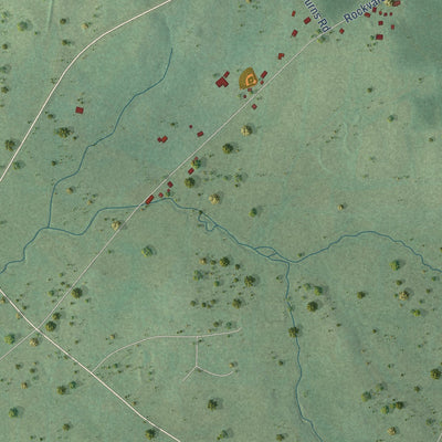 Second close-up of the map of Rockvale, Tennessee print showing more streets and buildings