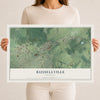 Map of Russellville, Tennessee, 12 x 18 inch unframed archival matte print