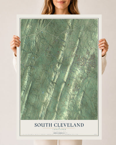 Map of South Cleveland, Tennessee, 24 x 36 inch unframed archival matte print