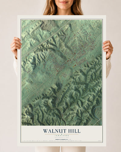 Map of Walnut Hill, Tennessee, 24 x 36 inch unframed archival matte print