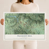 Map of Pleasant Hill, Tennessee, 12 x 18 inch unframed archival matte print