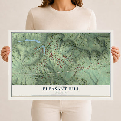 Map of Pleasant Hill, Tennessee, 12 x 18 inch unframed archival matte print